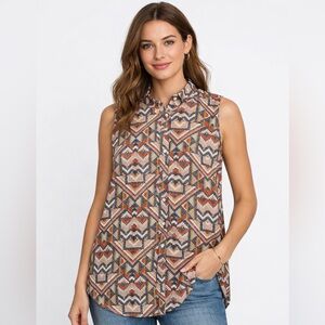 H&M sleeveless geometric top